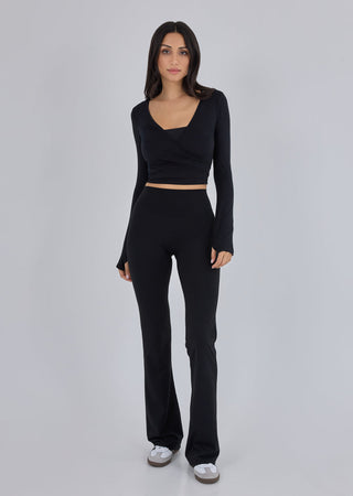 Women’s Aloe Wrap Top Black