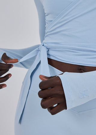 Women’s Aloe Wrap Top Blue Mist