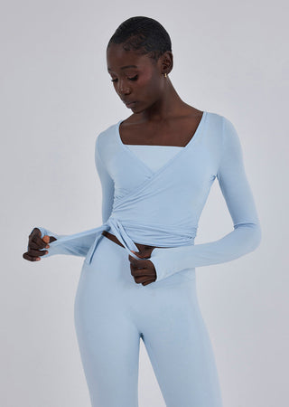 Women’s Aloe Wrap Top Blue Mist