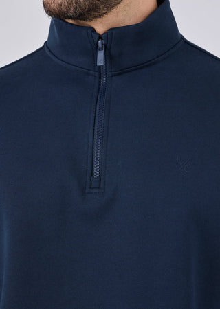 Unisex Oversized 1/2 Zip Sweater Navy Pewter