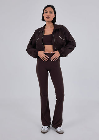 Women's Zip Through Jacket Dark Cocoa