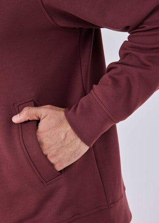 Men's Zip Up Hoodie Dark Burgundy